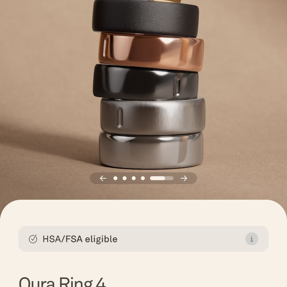 Oura Ring 4 - Black, Copper, Silver Wearable